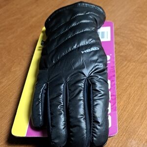 HEAD Womens Quilted Black Gloves